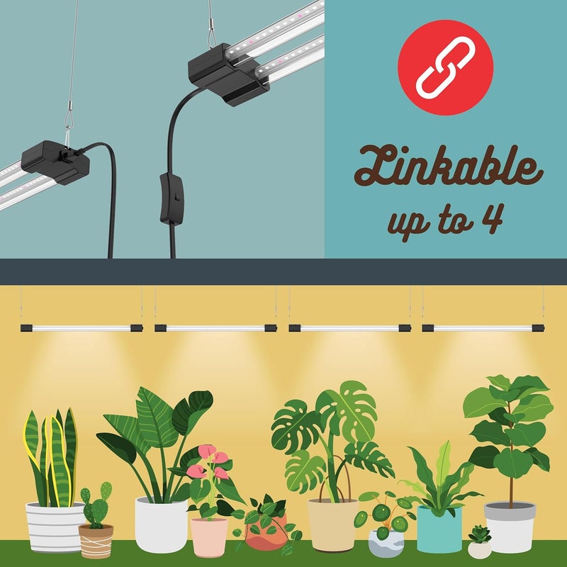 BoostGro 3FT LED Succulent Terrarium Plant Grow Light Linkable Full Spectrum Daylight with Enhanced 660nm Red and 450nm Blue LightTech Indoor Lighting Fixture (3 FT) - Image 5